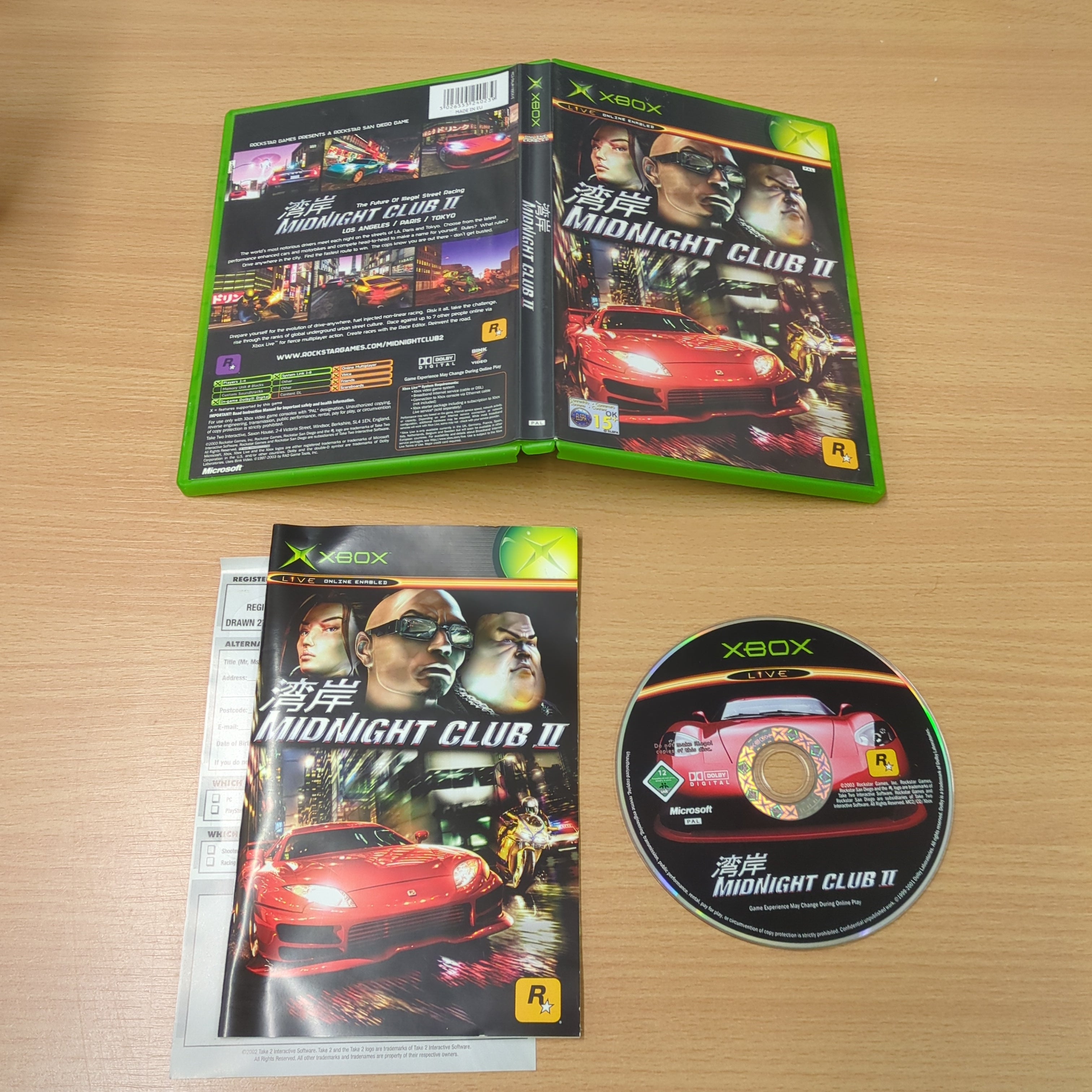 Midnight Club II original Xbox game Midnight Club II original Xbox game